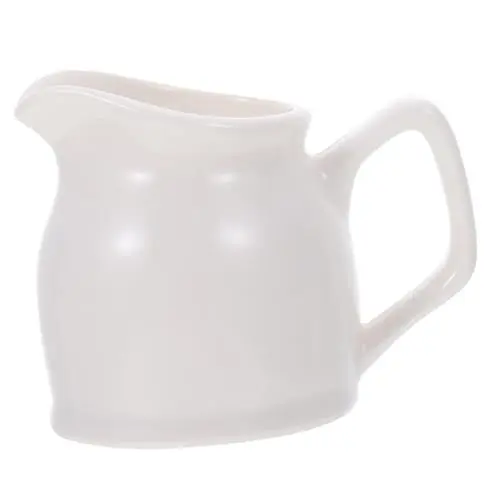 Produktbild: PRETYZOOM 1stk Safteimer Aus Keramik Milchkännchen Aus Porzellan Kaffee Milchkännchen Espresso-kaffeetasse Sahnekrug Tasse Espresso-schaumkanne Milchausgießer Sirup Gießkanne Saucenkrug Weiß