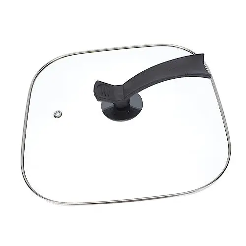 Produktbild: PRETYZOOM Home Vertikale Topfabdeckung Multifunktionsdeckel Glas Küchengeschirr 30cm Quadratische Elektrische Wok-abdeckung Lebensmittel Frischhaltevorrichtung