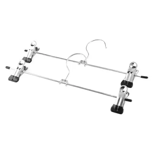 Produktbild: PRETYZOOM Langlebigkeit Trifft Komfort 20-teilige Edelstahl-kleiderbügel Mit Clips Rostfreier Wäscheständer Für Hosen