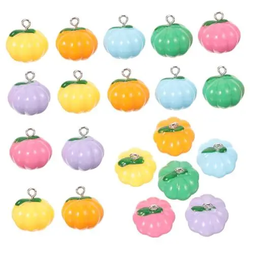 Produktbild: PRETYZOOM 20stücke Teiliges Halloween Kürbis Charms Schmuck Für Halsketten Und Armbänder Resin Leichte Und Haltbare Bastelzubehör Gemischten Farben