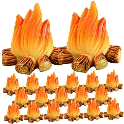 Produktbild: PRETYZOOM 24st Mini-feuermodell Miniaturscheite Miniatur-gartenfeuerstelle Mini-lagerfeuerfigur Mini-Lagerfeuer-Requisite Stellen Sie Sich Lagerfeuer Im So Sukkulenten Haushaltsprodukte Harz