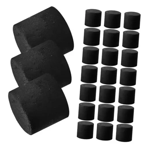 Produktbild: PRETYZOOM 25er-Packung Warme Holzkohle Wiederverwendbare Handwärmerbriketts für Herdfeuer Weihrauchbrenner Outdoor-Camping Holzkohletabletten
