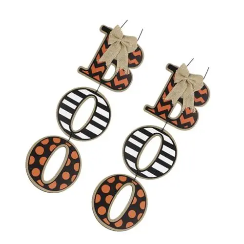 Produktbild: PRETYZOOM 2St Auflistung halloween kürbis halloween pumpkin halloween boos Halloween-Türkranz Halloween-Hängebrett hängende Schilderdekoration hängendes Halloween-Brett hölzern Brown
