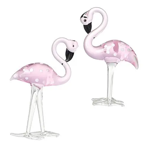 Produktbild: PRETYZOOM 2St Bürodekoration Kristallvogelfigur mundgeblasene Glasfiguren Tier Yoga-Figuren Hausbedarf Flamingo-Statue drinnen Briefbeschwerer Souvenir Kunsthandwerk Modell