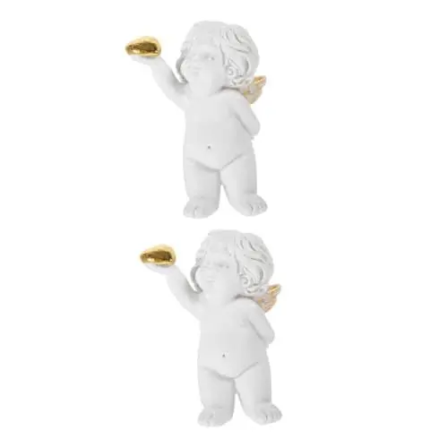 Produktbild: PRETYZOOM 2St Engel Ornamente Angel Wohnkultur Engelfiguren aus Harz Kunstharzdekor Engel aus Harz Engelsstatue aus Harz Engelsstatue zu Hause Desktop-Dekor kleine Engelfiguren