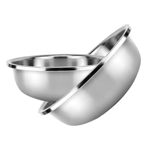 Produktbild: PRETYZOOM 2St Gemüsebecken aus Edelstahl Lebensmittelbehälter für die Küche Rundes Waschbecken für die Küche Rührschüsseln aus Edelstahl Edelstahlschüsseln Rührschüsseln aus Metall Mehrzweck