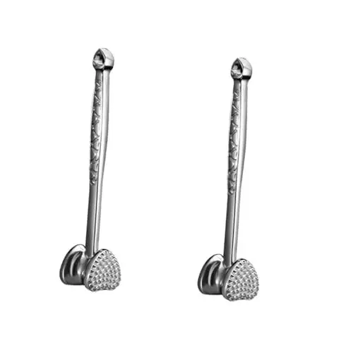 Produktbild: PRETYZOOM 2St Hammer zum Zartmachen von Fleisch zarter Hammer Flacher Fleischhammer Fleischstampfer Rinderfleisch nuss Zartmacher für Fleischklopfer Hammer für Fleisch Zinklegierung Silver
