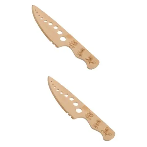 Produktbild: PRETYZOOM 2St Kräuterschälmesser aus Holz Gemüseblatt Separator Holz Gemüseblatt Schneidewerkzeug Gemüse Schneidewerkzeug aus Holz Holz-Korianderblatt-Entferner Küchenwerkzeug hölzern