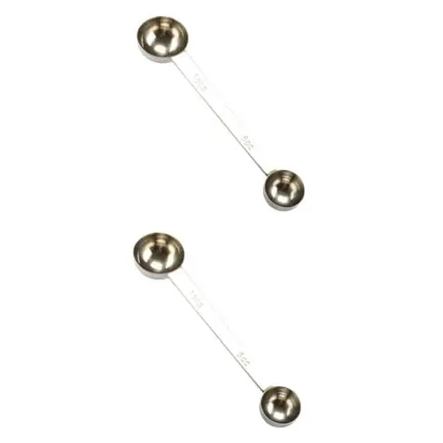 Produktbild: PRETYZOOM Messlöffel-set 15/5 Doppel-mini-löffel Für Kaffee- Und Teezutaten Edelstahl Einfach Zu Verwenden Silber 2 Stück