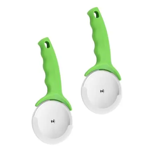 Produktbild: PRETYZOOM 2St Pizzamesser aus Edelstahl Teigschaber Ausstechformen für die Küche pizzaschneider pizzarad Gebäckschneider Pizza-Rollschneider Einzelrad Pizza- Cutter