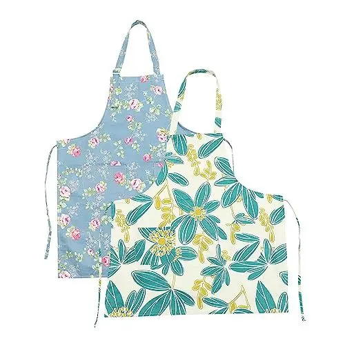 Produktbild: PRETYZOOM Küchenschürzen 2 Stück Damen Kochschürzen Taschen für Die Gartenarbeit