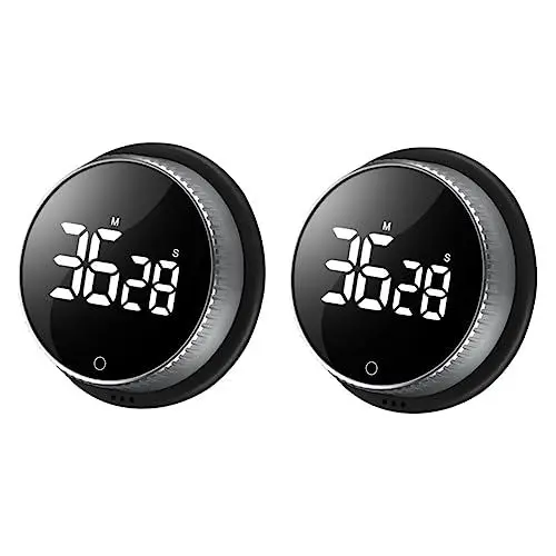 Produktbild: PRETYZOOM 2St -Timer Countdown Uhr Lernuhr Grill-Timer Meeting-Timer Countdown-Uhr Kochtimer Sanduhr Intervall-Timer Zeitschaltuhr für das Fitnessstudio Küchentimer Abs Black