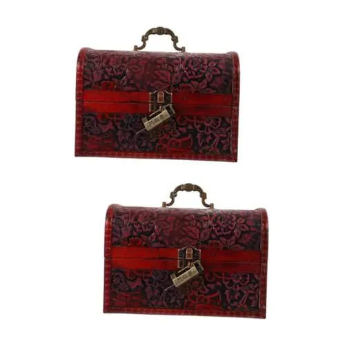 Produktbild: PRETYZOOM 2St antike Schmuckschatulle schmuck schmuckkiste Schmuckkasten für Halsketten Schmuckkasten für Ohrringe für Armbänder Schmuck-Organizer hölzern