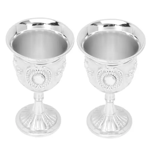 Produktbild: PRETYZOOM 2St hohes Weißweinglas mittelalterlicher Wodkaglas Weingläser Kaffeebecher wasserflasche schnapsgläser Weißwein Tasse Legierung Metall Schnapsglas Wasserbecher