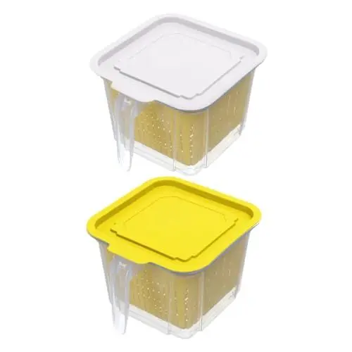 Produktbild: PRETYZOOM 2St zweischichtiger Knusper lagercontainer vorratsboxen Kühlschrank-Gefrierfach-Organizer Schonbehälter herstellen Vielseitiger Abtropfbehälter Küchenzubehör pp