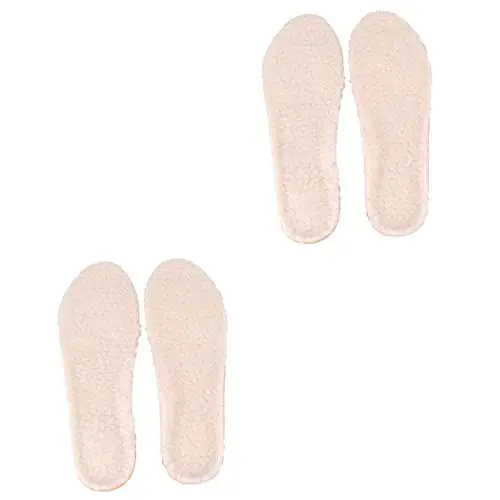 Produktbild: PRETYZOOM 2paare Imitation Lammfell Innensohlen Stoßdämpfende Schuhpolster Für Damen Und Herren Beige Wärmende Und Massage-funktion Für Winteraktivitäten Und Alltag