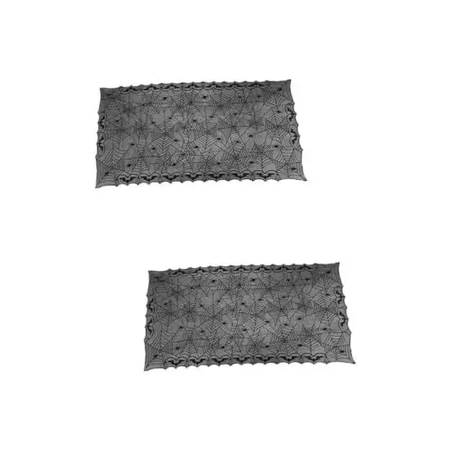 Produktbild: PRETYZOOM 2 STK Halloween-Tischdecke Spinnennetz-Kaminschal Glasflaschen mit Korken Tischdecken Fledermaus Tischdecke kreative Tischdecke Rechteck Dekorationen Polyester