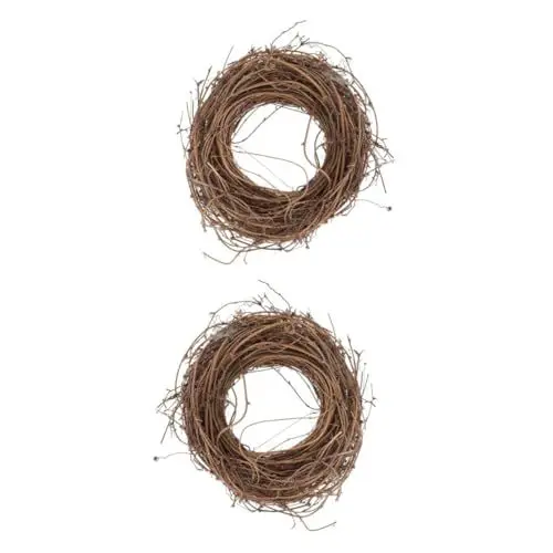 Produktbild: PRETYZOOM Kranz Weide 2 STK Tufu Rattan Weihnachtskranz Ring Halloween-Dekorationen Im Innenbereich Türkranz Vorn Spaß Kreative Girlande Anlage Kranz Rattan DIY Kranz Aus Rattan Holz Coffee