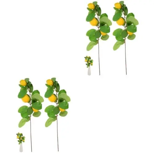Produktbild: PRETYZOOM 2 Sätze Künstliche Zitronenzweige Künstlicher Zitronenbaumstamm Gelbe Zitronenzweige Gefälschte Zitronenzweige Kalk Limonadenstand Girlande Zitronensaft Yellow Schaum 2 Stück * 2