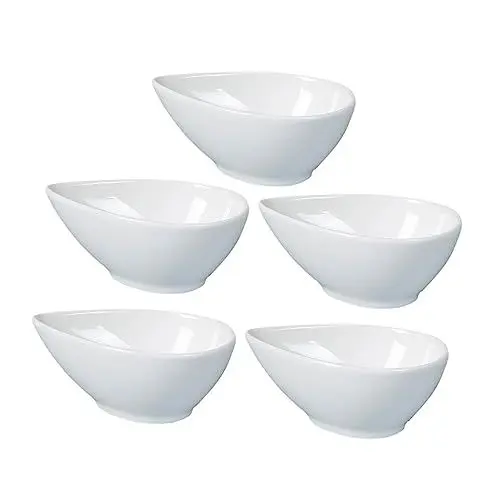 Produktbild: PRETYZOOM 2 Sätze Wassertropfen-gewürzschale Geschirr Servieren Sauce Tassen Snack-gericht Dipschale Für Den Haushalt Förmchen Schüsseln Zum Dippen Von Saucen Weiß Melamin 5 Stück * 2