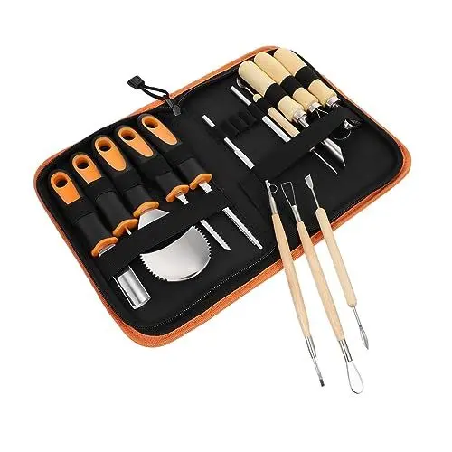 Produktbild: PRETYZOOM 2 Sätze à 15 Stück Kürbisschnitzmesser Halloween-schnitzwerkzeuge Halloween-schnitzerei-skulptur-kit Gravierwerkzeuge Schnitzen Bildhauer Kit Kürbis-sculpting-kit Holz
