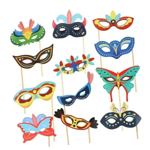 Produktbild: PRETYZOOM 2 Satz Zubehör Für Partyfotos Masken-Foto-Requisiten Karnevalsparty Foto Requisiten Lustige Fotokabinen-Requisiten-Sticks Requisiten Für Festival-fotoautomaten Hölzern