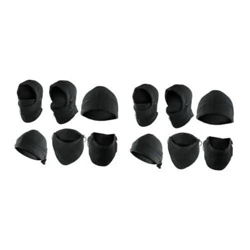 Produktbild: PRETYZOOM 2stücke Multifunktionale Fleece Unisex Kapuze Winddichte Balaclava Mütze Für Ski Cs-maske Motorhelm Und Angeln Schwarz Wärmende Und Bequeme Wintermütze Aus Hochwertigem