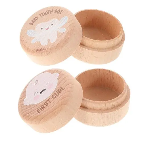 Produktbild: PRETYZOOM Zahnschoner-behälter für Jungen und Mädchen Zahnhalter Zahnfee-box Aus Holz Details für Jungen und Mädchen