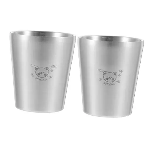 Produktbild: PRETYZOOM 2st Bierkrug Aus Edelstahl Trinkbecher Aluminiumbecher Weihnachtsfeier Tasse Wassergläser Biergläser Aus Metall Kaffeetassen Aus Metall Saft Eiskaffeebecher Rostfreier Stahl
