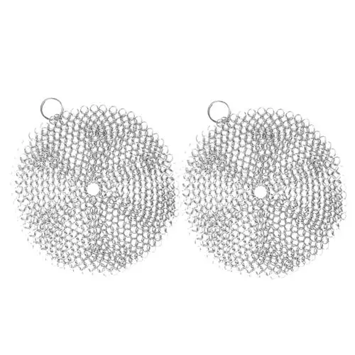 Produktbild: PRETYZOOM 2st Bürstenpfannennetz Aus Edelstahl Küchenwäscher Saubere Spülmaschine Grillreiniger Schrubber Aus Stahlwolle Spülmaschinenreiniger Topfscheuernetz Silver Rostfreier Stahl