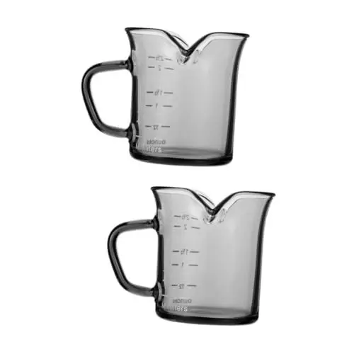 Produktbild: PRETYZOOM 2St Doppelmund-Milchbecher-Messbecher Messbecher aus -Krug kaffeekanne kaffeekännchen Espresso flüssige Sahne Kaffeezubereitungsglas Trinkglas
