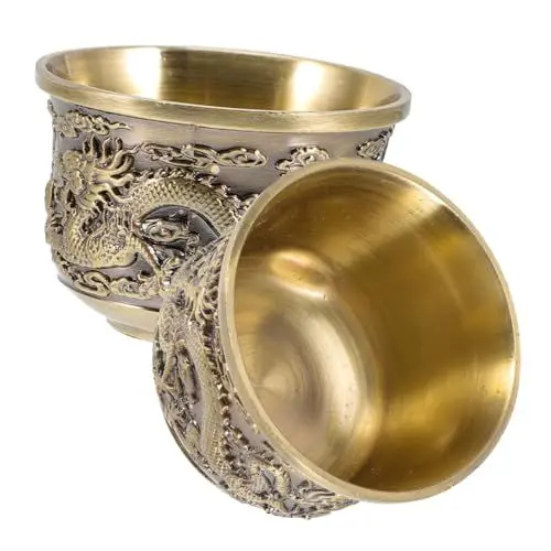 Produktbild: PRETYZOOM 2st Drachen- Und Phönixbecher Antike Teetasse Kleine Teetasse Retro-teetasse Im Chinesischen Stil Teetasse Aus Teetasse Für Den Haushalt Bequemer Weinbecher Zinklegierung