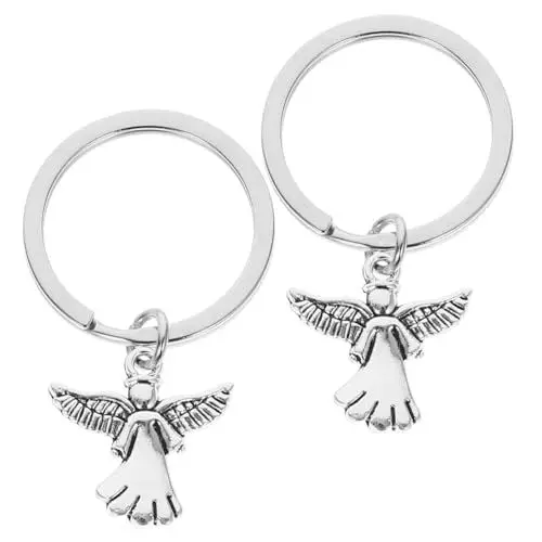 Produktbild: PRETYZOOM 2st Engel Schlüsselanhänger Schlüsselbund Schlüsselanhänger Engel-schlüsselanhänger-ornament Gastgeschenk Zur Babytaufe Brautgeschenke Schutzengel Weihnachten Metall Fräulein