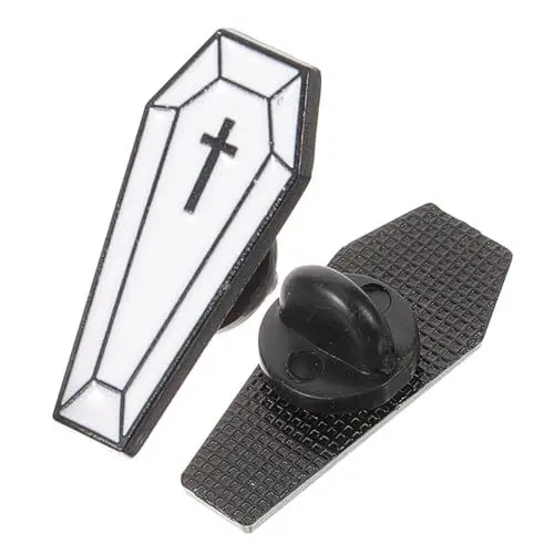 Produktbild: PRETYZOOM 2 Stücke Pin Brosche Halloween Kostüm Zubehör Für Männer Und Frauen Realistische Sarg Form Pin
