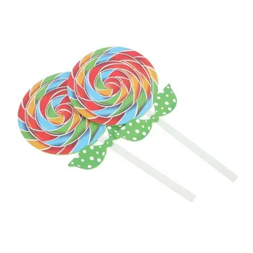 Produktbild: PRETYZOOM 2st Regenbogen-Wirbel-lutscher Großer Lutscher Lutscher-süßigkeiten-Requisiten Fake Lollipop Party-süßigkeiten-Requisite Süßigkeiten-Ornamente Kind Hölzern Zubehör Foto