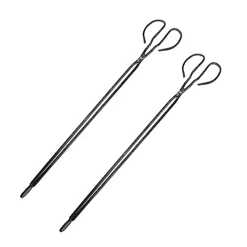 Produktbild: PRETYZOOM 2stücke Grillkohlezange Aus Praktische Grillzange Mit Langer Griff Grillzange Für Outdoor Eisenkohleklemme Für Kamin Und Küche Lange Für Mehrzweckgebrauch