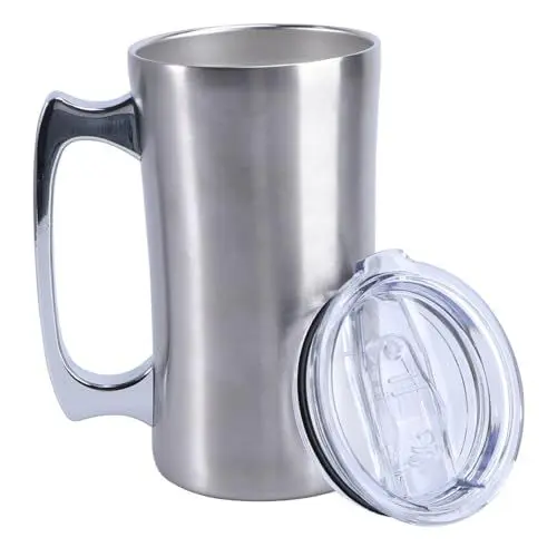 Produktbild: PRETYZOOM 560ml 304 Edelstahl Doppel-schicht Isolierte Tasse Tragbare Tassen Für Bier Kaffee Outdoor Silber