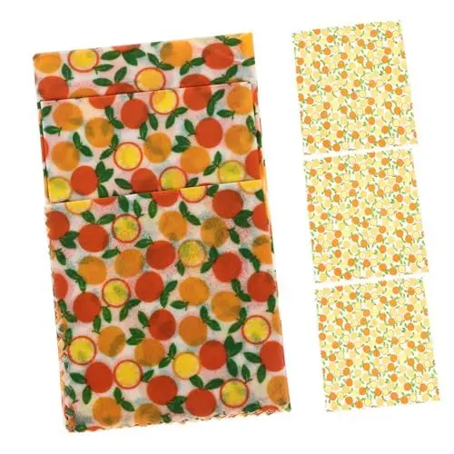 Produktbild: PRETYZOOM 3 Stücke Bienenwachs Wrap Wiederverwendbare Lebensmittel Für Sandwiches Snacks Obst Frische Obst Muster Bienenwachs Papier Nachhaltige