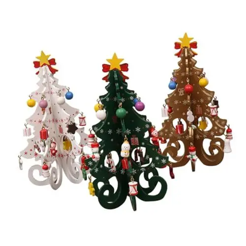 Produktbild: PRETYZOOM 3St Christbaumschmuck zum Basteln künstlicher Weihnachtsbaum weihnachtsdeko Ornament Weihnachtsschmuck weihnachtsbaumschmuck selber Machen hölzern Dekorationen