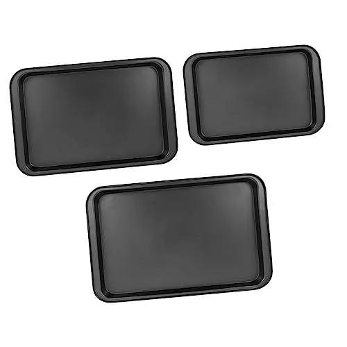 Produktbild: PRETYZOOM 3St Nicht klebriges flaches Backblech Pizzablech Grillzubehör für den Grill Bratpfanne antihaft backblech Backformen Kuchenform Pfanne aus Kohlenstoffstahl Keks