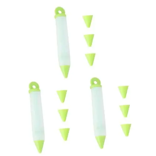 Produktbild: PRETYZOOM 3stücke Silicone Food Writing Pen Multifunktionale Schokoladendekorationswerkzeuge Für Kuchen Und Kekse Mit Spritztüllen Für Fondant Und Zuckerguss Grün