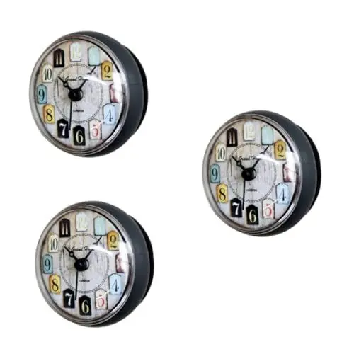 Produktbild: PRETYZOOM 3St Runde Uhr wasserfeste Taschenlampe Bürodekoration wasserdichte Uhr Ästhetik der Weltkarte Wanduhr herrenuhren hängende Uhr Küchenuhr Haushalt Badezimmeruhr Timer Sauger Uhr