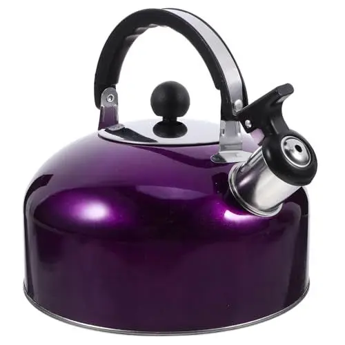 Produktbild: PRETYZOOM 3St Ton topf aus Edelstahl Topf für Restaurant Wasserkocher Herdplatte Kochen Grad Camping-Kaffeekanne Camping Wasserkocher Wasserkessel klingender Wasserkocher Edelstahl = Violett