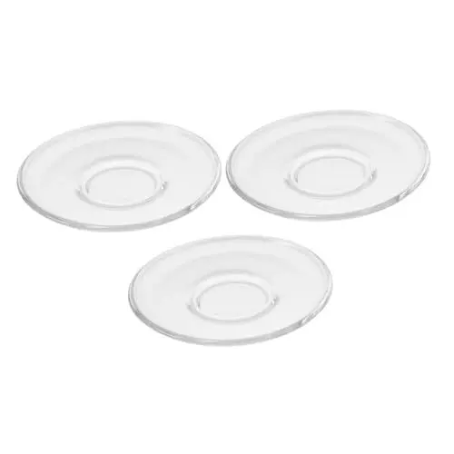 Produktbild: PRETYZOOM 3St Untertasse Glasuntersetzer Tassenmattenpolster Teetasse Untersetzer Aufbewahrungsgeschirr für Snacks Haushalt Glasschale kleiner Untersetzer Glasteller Wiederverwendbar