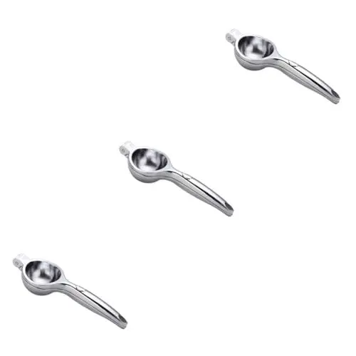 Produktbild: PRETYZOOM 3St manuelle Fruchtpresse Zitruspresse Bedienungsanleitung Saftbereiter Handpress-Entsafter manueller Entsafter aus Stahl Zitronenclip tragbarer Fruchtentsafter Silver