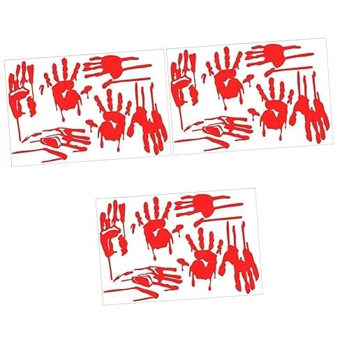Produktbild: PRETYZOOM 3 Blätter fluoreszierende Aufkleber halloween wanddeko halloween fensterbilder Halloween-Handabdruck-Aufkleber blutiges wandtattoo schmücken Dekorationen leuchtende Aufkleber PVC