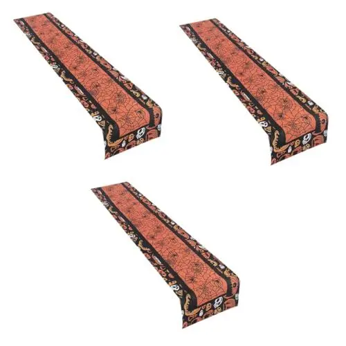 Produktbild: PRETYZOOM 3 STK Halloween Tischläufer Tischset Spinnennetz-Tischdekoration Halloween Tischläufer aus Polyester Halloween-Tischfahne Tischsets Tischdecke Tischzubehör Haushalt Tortenspitze