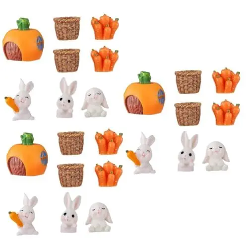 Produktbild: PRETYZOOM Osterfiguren Hertha 3 Sätze Häschenverzierung Hasenfigur Mini-feenfiguren Mini- Feenstatue Ostern Zu Ostern Kuchen Miniatur-Hasen-Statue Kaninchenstatue Harz 8 Stück * 3 Goebel Osterfiguren