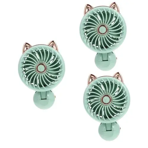 Produktbild: PRETYZOOM 3 Sets Mini-handventilator Wiederaufladbarer Tragbarer Ladeventilator Für Den Einsatz Auf Dem Schreibtisch Von Studenten