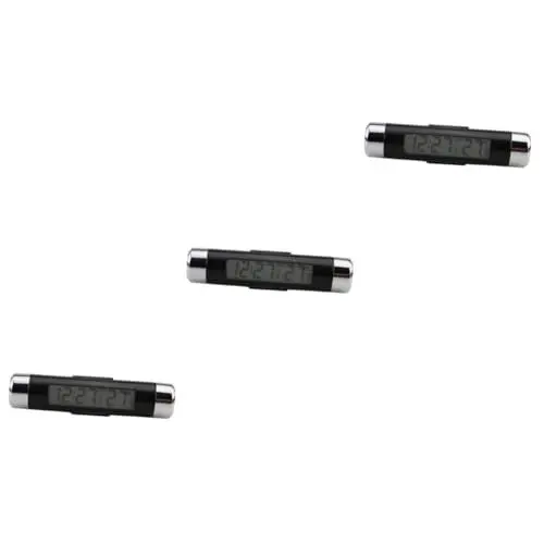 Produktbild: PRETYZOOM 3 Stück 2 1 digitale Autouhr auto innenraum auto thermometer accessoires für auto auto-elektronik car air conditioner auto uhr herrenuhren Auto-Thermometer Zeit-Thermometer Black